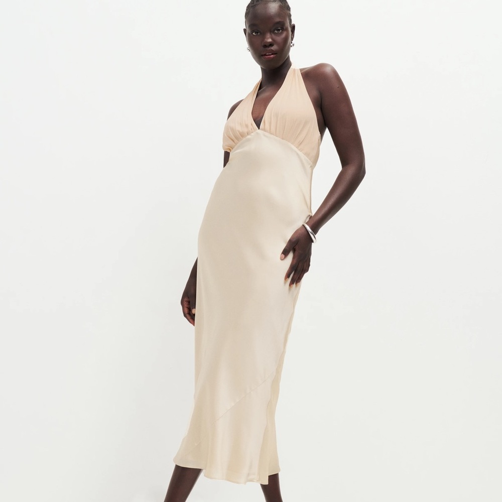 NWT REFORMATION WYN SILK DRESS IN PROSECCO SIZE 6